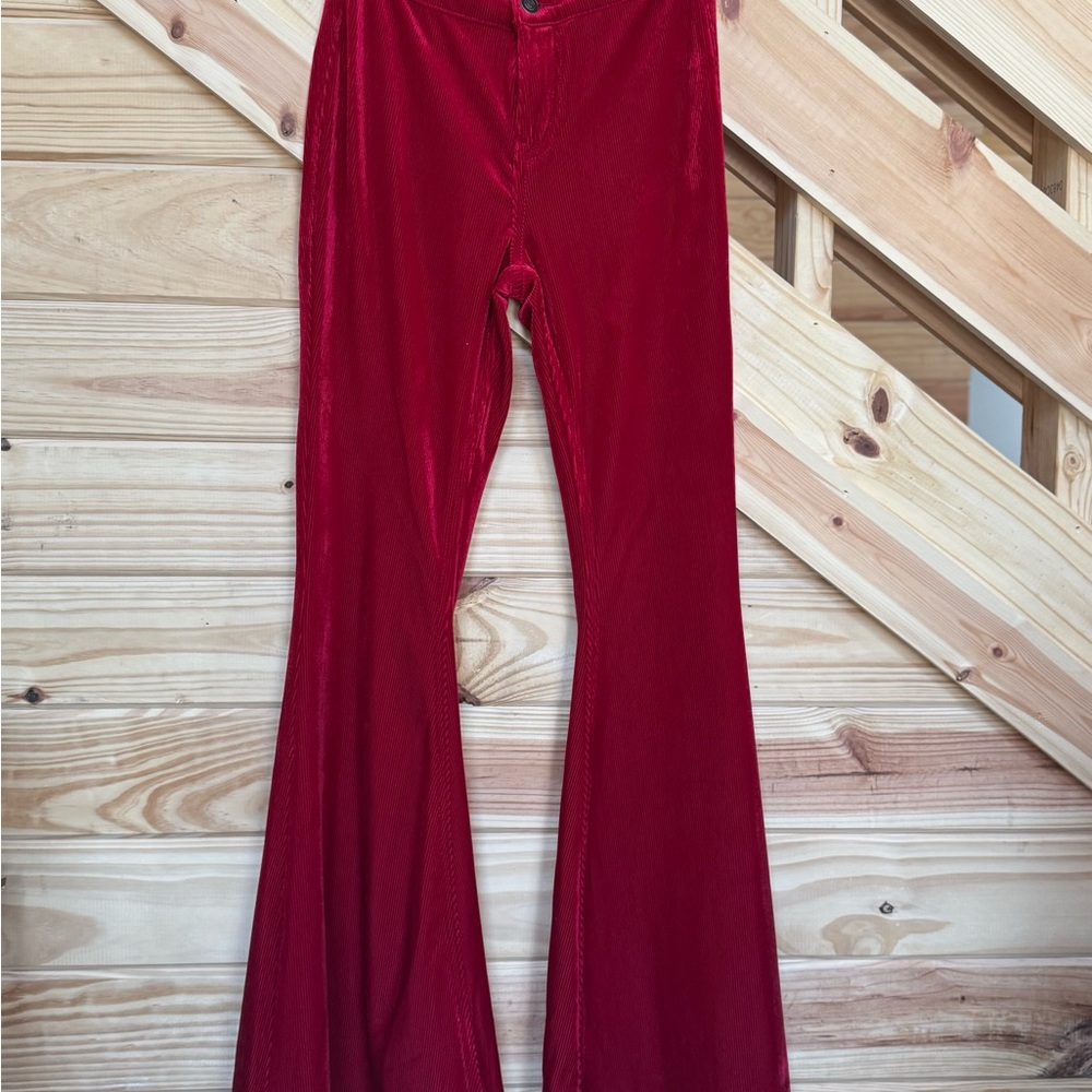 Red Flared Bottoms